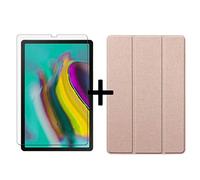 Lobwerk SM-T720 SM-T725 Coque de Protection 2 en 1 pour Galaxy Tab S5e 10,5" avec Fonction Veille/réveil Automatique + Verre de Protection Or
