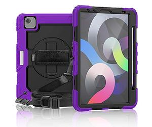 Lobwerk Walindamedia Coque de Protection 4 en 1 avec trépied pour Apple iPad Pro 11 2020 Air 4 10.9 2020 Violet