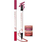 Loc-2-In-1 Crayon A Levre Liquide Mat,2 Couleur Très Pigmenté Lip Liner Stain Waterproof,Feutre À Lèvres Ultra Longue Durée Et Sans Transfert,Naturel Tattoo Effet Lip Makeup Pencil,Cadeaux Femme-05