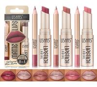 Loc-6 Couleurs De Rouge À Lèvres Mat 3 Couleurs De Crayon À Lèvres Mat+3 Couleurs De Rouge À Lèvres Mat Velouté Kit De Maquillage Des Lèvres Très Pigmenté Et Longue Durée Avec Un Joli Paquet Cadeau