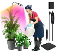 Loc-72 Led 5V2A Lampe Pour Plantes À Spectre Complet,Tuyau Flexible Réglable À 360° Grow Light,Pr Européenne,Minuterie Automatique 3/9/12,Tige Télescopique 11.8-59 Inch(Noir)