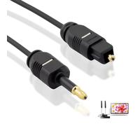 loc-Câble Optique Toslink Vers Mini Toslink 3,5 Mm (Non Aux),Cable Audio Numérique S/Pdif 1 M,Mini Toslink 3.5Mm,Compatible Ordinateur Portable,Smart Tv Barre De Son,Ps4,Xbox,Dac