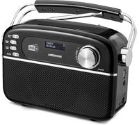 Loc-E66809 Dab Plus Portable Solar Radio(Design Rétro,Panneau Solaire,Bluetooth,Dab+ Fm,Batterie Intégrée,Port Usb,Aux,Minuteur De Mise En Veille,Antenne Télescopique)Noir