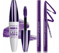 Loc-Ensemble De Mascara Et Eye-Liner Violet 5d Liquide Coloré Pour Le Volume,La Longueur,Le Tour,Imperméable À L'eau,Résistant À La Décoloration,Idéal Pour Le Maquillage De Fête Et De Scène
