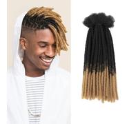 Loc Extensions for Man/Women 0.4cm 30 Strands Soft Synthetic Hair Dreadlocks Extensions for Braiding Dread Lock for Braiding Handmade Dreadlock Extensions Crochet Hair Bundles (1B/27, 12inch)