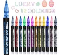 Loc-Feutres Paillettes, 12 Stylo Feutres Coloriage Enfants Marqueur Magique Pour Carte Cadeau, Scrapbooking, Dessin, Cadeau Paques Enfant Créatifs Fille Cadeaux Pour Filles De 4 À 12 Ans