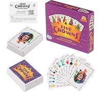 Loc-Five-Star Crown Jeu De Cartes,5 Crowns Jeux De Cartes De Poker,Five Crowns Card Game,Jeu De Cartes À Cinq Couronnes,Jeux De Voyage En Famille,Pour 3-7 Joueurs A Partir De 8 Ans(Version Angla )