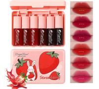 Loc-Lip Tint Stain Set,6 Couleurs,Teinture Pour Lèvres Longue Tenue Et Résistante À L'eau,Mini Rouge À Lèvres Liquide,Non Collant,Résistant Au Transfert,Brillant À Lèvres Coréen