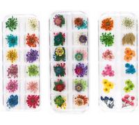 Loc-Nail Decals 3pcs Boîte De Fleurs Séchées Pour Nail Art,Bijoux En Résine,Fabrication De Bougies,Production D'artisanat De Bricolage