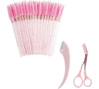 Loc-Peignes Et S Cils Et Sourcils,À Mascara Jetable,Ensemble De C Aux À Sourcils Ménisque,À Mascara Avec Manche En Cristal,À Mascara (102 Pièces,Rose)
