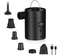 Loc-Pompe À Air Electrique,4000 Mah Gonfleur Dégonfleur,Avec Lampe De Camping Et Affichage Led,Pompe À Pagaies Haute Puissance Pour Matelas Pneumatique,Matelas Gonflables,Pataugeoire