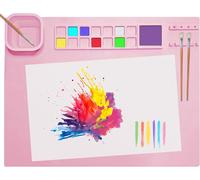 Loc-Tapis Peinture Silicone, 51 × 41 Cm Tapis De Peinture En Silicone Tapis Antiadhésif Pliable Pour La Artisanat, Découpage, Création Artistique, L'argile Et Les Projets De Bricolage (Rose)