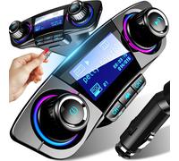 Loc-Transmetteur Fm Kit Mains Libres Bluetooth Et Chargeur,2 Ports Usb,Compatible Avec Cartes Sd,Clés Usb,Charge Rapide Qc3.1A