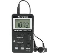 Loc-V112 Mini Radio Portable,Petite Radio A Pile,Fm Am,Rechargeable Radio,Réveill,Pr Casque,D'Extérieur,Convient Pour Course À Pied,De Sport,Randonnée,Le Camping(Noir)