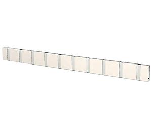 Loca Knax Coat Rack Rail with 10 Hooks-White-Hook in Grey by Knax LoCa