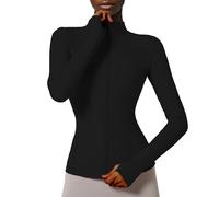 Locachy Veste de sport pour femme avec poches et fermeture éclair intégrale, Medium