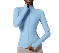 Locachy Veste de sport pour femme avec poches et fermeture éclair intégrale, Medium