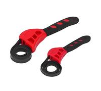 Locadence 2 pièces clé à courroie, clé à sangle en caoutchouc multi-usage, clé universelle de plombier à poignée de 6 pouces 8 pouces, clé à sangle en caoutchouc réglable (Rouge)