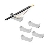 Locadence 4Pcs Porte Baguettes, 2,3 X 0,71 X 0,67 Pouces Repose Baguettes Incurvé Acier Inoxydable, Support Fourchette Cuillère pour la Maison, Le Restaurant, L'Hôtel, Le Comptoir