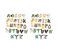 LOCADENCE 52 Pièces Patchs Lettres Thermocollants, Patch Brodé Alphabet Forme Animale de a à Z, Lettres Autocollants pour Vêtements, Sacs Dos, Sacs, Décoration Tissu