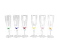 LOCADENCE 6 PCS 150ML LED Flûte à Champagne à Vin, Verre à Cocktail Lumineux LED Innovant, Verre à Champagne KTV PS Ensemble de Gobelets à Vin pour Fêtes, Discothèques, Mariages,