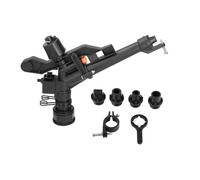 LOCADENCE Arroseur d'Irrigation, G1 0,5 Pouces à Filetage Femelle, Entrée d'eau, Double Buse, Arrosage Automatique Réglable avec Clé, 4 Buses pour Jardin et Pelouse