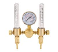 LOCADENCE Débitmètre régulateur d'argon, 0 à 60CFH 0 à 4500PSI CGA580 Régulateur de gaz de débitmètre d'argon d'entrée, régulateur de gaz de soudage à double sortie pour le soudage