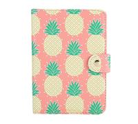 Locadence Étui Portefeuille pour Passeport en Cuir PU Imprimé 15 X 1 X 10,9 cm, Support pour Livret de Passeport pour Cartes de Crédit, Cartes de Visite, Billets (Ananas)