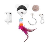 Locadence Interactif Jouet de Chat, 500mAh Alimenté par Batterie Innovante Corde Rétractable Automatique Jouet de Chat, Suspendu Électrique Boule de Chat Mobile Jouet pour Animaux