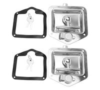 Locadence Lot de 2 Loquets de Boîte à Outils de Camion, Boîte à Outils Pliée en Acier Inoxydable Brillant, Loquet à Poignée en T avec Joint d'Étanchéité pour Armoires Distribution
