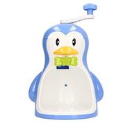 LOCADENCE Machine Cône Neige, Manuel Pingouin Forme Glace Rasée, Broyeur Glace Portable avec Conteneur pour la Cuisine Camping Jardin Voyage
