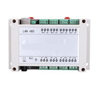 LOCADENCE Port Ethernet TCP IP RJ45, 145 X 90 X 40 mm, Module de Télécommande à 8 Canaux, Commutateur de Relais Serveur Série Industriel avec Couvercle Protect pour Réseau 485 (Blanc)