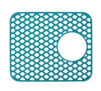 LOCADENCE Protecteurs d'Évier pour Évier Cuisine, Grille Tapis Silicone Antidérapant 13,6 X 11,6 Pouces, Égouttoir Vaisselle avec Trou Vidange Latéral pour Comptoirs Maison (Verte)