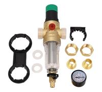 LOCADENCE Régulateur de pression d'eau, 1/2" DN15 Réducteur de pression en laiton réutilisable, Valve de régulateur de pression d'eau pour camping-car avec filtre de lavage