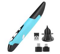Locadence Souris Optique de Poche, 1,5 V, 6 Ma, 4 Touches, 3 Étapes DPI, Réglable, Universel, 2,4 G, sans Fil, USB, Type Stylo Lumineux, Stylet d'Ordinateur, Pièces pour PC (Bleu)