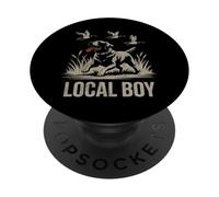 Local Boy Black Lab Hunting Dog Marsh Scene Sunset Vintage PopSockets PopGrip Adhésif