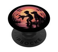 Local Boy Black Lab Scène de Marais Coucher de Soleil Canard Country PopSockets PopGrip Adhésif
