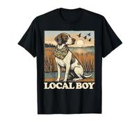 Local Boy GSP Pointer Chien de chasse Scène de marais Coucher de soleil Vintage T-Shirt
