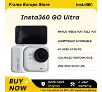 【LOCAL+】Insta360 GO Ultra - Mini caméra 4K mains libres, légère et mobile, excellente stabilisation en basse lumière, autonomie de 200 min, étanche jusqu'à 10 m, nouveauté Black Standard
