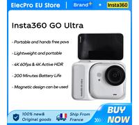 【LOCAL+】Insta360 GO Ultra - Mini caméra 4K mains libres, légère et mobile, excellente stabilisation en basse lumière, batterie 200 min, étanche 10m, nouveau modèle original Black Standard