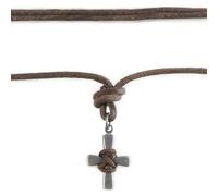 LOCAL LEAGUE Collier en Cuir Ajustable & Pendentif CROIX MÉTALLIQUE pour Homme, Petit ami, Surfeurs, de Vacances, Festival, BEACH Party, Voyage Fête W nd Clubbing, pour Petit ami, Copain