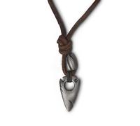 LOCAL LEAGUE Collier en Cuir Ajustable & Pendentif métallique en forme de POINTE DE FLÈCHE ‘OCEAN HUNTERS’ pour Homme, pour Petit ami, Surfeurs, Copain, Vacances Voyage Fête BEACH Party