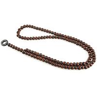 LOCAL LEAGUE Collier en Perles de Surf avec un Pendentif Métallique rond au look Cool LIFEGUARD AUSTRALIA pour Homme - MARRON FONCÉ Perles de Bois Tropical, pour Petit ami, Copain, Vacances