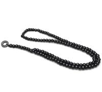 LOCAL LEAGUE Collier en Perles de Surf avec un Pendentif Métallique rond au look Cool LIFEGUARD AUSTRALIA pour Homme - NOIR Perles de Bois Tropical, pour Petit ami, Copain, Vacances Fête