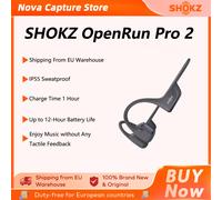 Local + SHOKZ OpenRun Pro 2 S820/S821 Écouteurs sportifs à oreille ouverte Bluetooth 5.3 avec microphone à réduction de bruit et étanchéité IP55 OpenRun Pro 2 Black