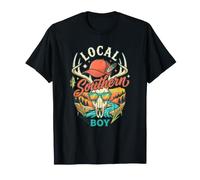 Local Southern Boy Rustique Outdoorsman Cerf Crâne Bois T-Shirt