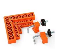 Localisateur d'angle droit 90° Plaque d'épissure Fixateur en plastique orange en forme de L Code d'angle carré pour le travail du bois Règle de marquage