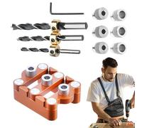 Localisateur De Centre Pour Menuiserie - Outil À Assemblages Pour Perçage Droit Du Bois - Jig De Centrage Chevilles Guide Perçage Manuel Précis Pour Professionnels Amateurs Débutants