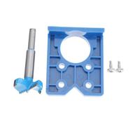 Localisateur de Charnière pour Menuiserie, Guide de Perçage de Portes | Alliage Bleu Argenté, Installation Rapide des Meubles, Trous Nets à Fond Plat, pour Ateliers et Bricoleurs