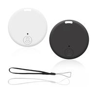 Localisateur de Clés 2 Pack, Localisateurs d'objets Porte Clé GPS Tracker Bluetooth 5.2 Key Finder Smart Tag Compatible iOS et Android, Localisateur d'objets pour trouver des clés (Noir et Blanc)